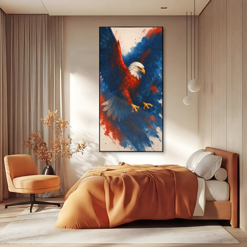 Leinwand Wandbilder Leinwand Premium, LuxCanva® M1103, Adler der Nation, Adler, Flug, Dynamik, Explosion, Aquarell, Freiheit, Symbol, Angriff, Flügel, Vogel, Mut, Büro, Wohnen, Kinderzimmer