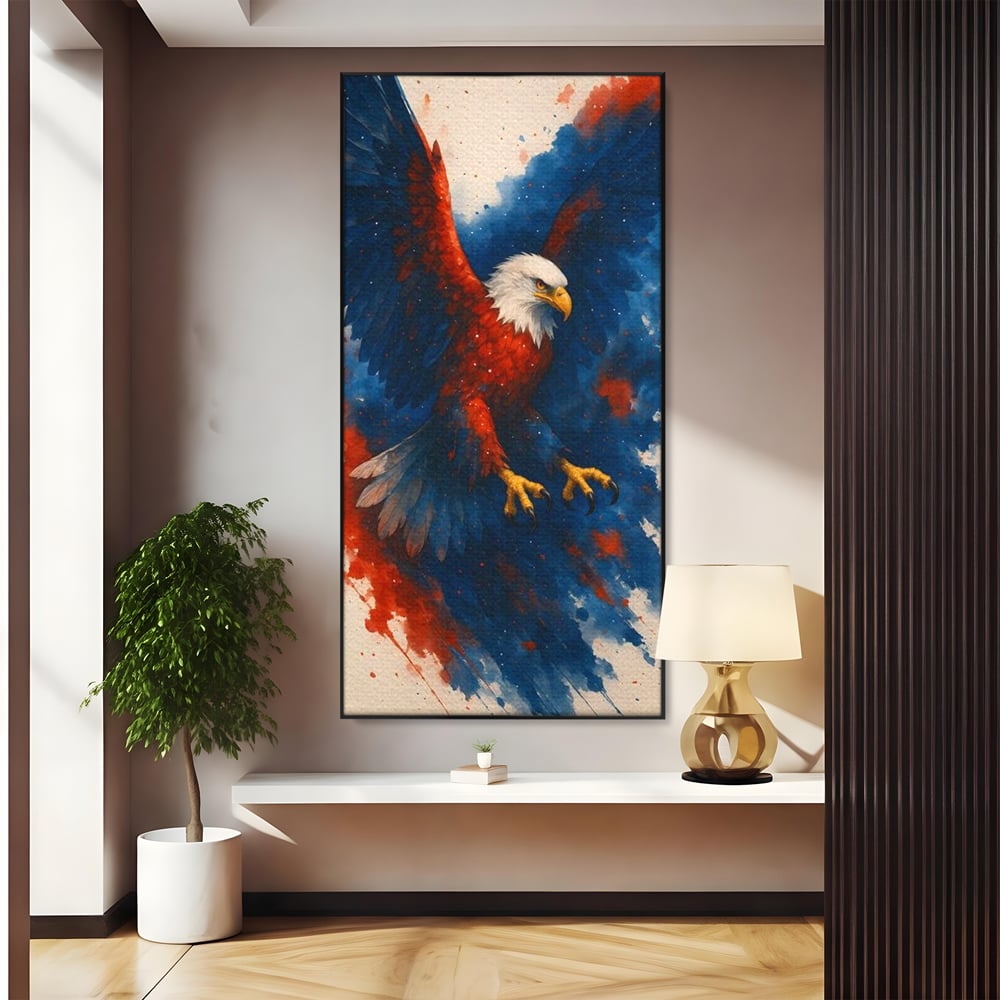 Leinwand Wandbilder Leinwand Premium, LuxCanva® M1103, Adler der Nation, Adler, Flug, Dynamik, Explosion, Aquarell, Freiheit, Symbol, Angriff, Flügel, Vogel, Mut, Büro, Wohnen, Kinderzimmer