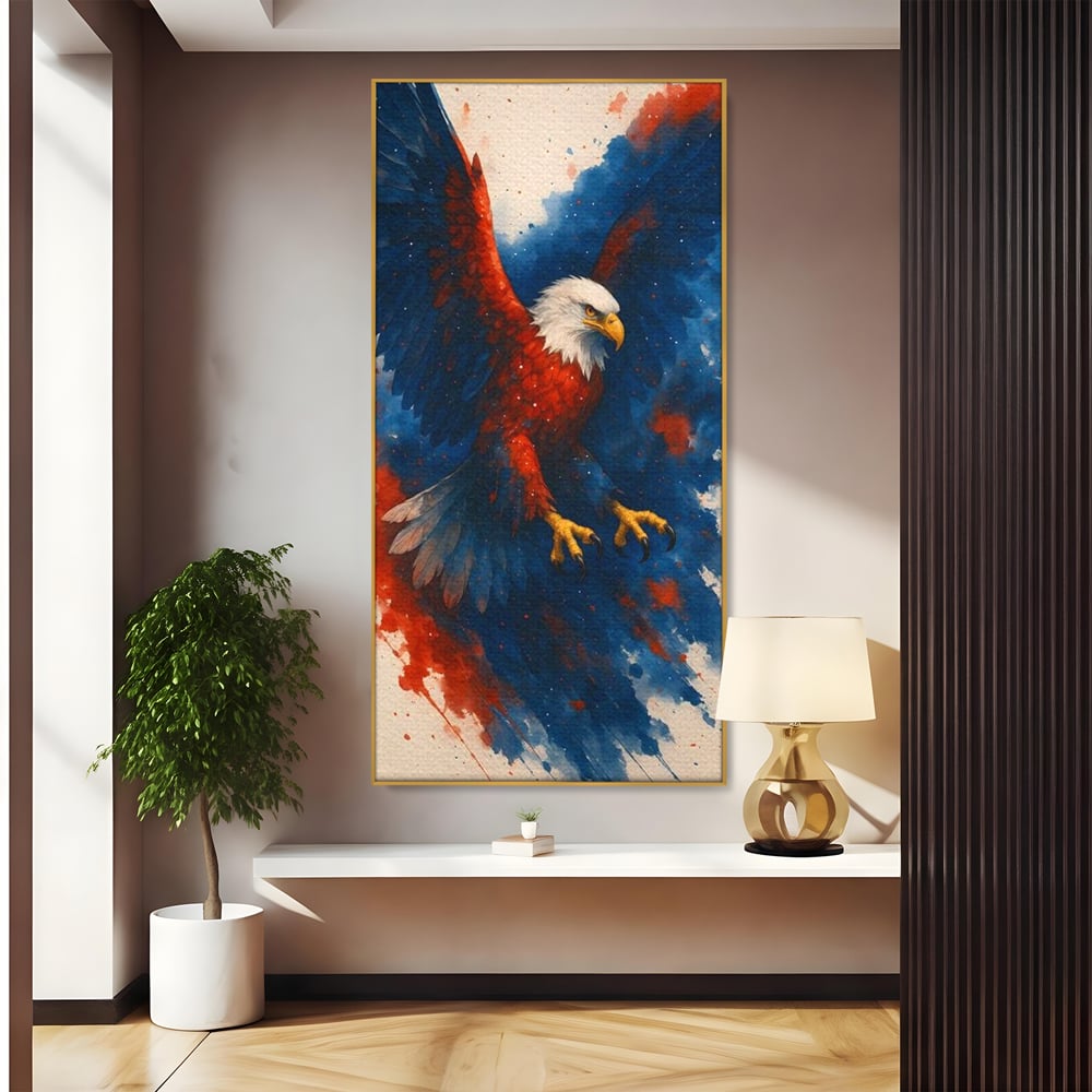 Leinwand Wandbilder Leinwand Premium, LuxCanva® M1103, Adler der Nation, Adler, Flug, Dynamik, Explosion, Aquarell, Freiheit, Symbol, Angriff, Flügel, Vogel, Mut, Büro, Wohnen, Kinderzimmer