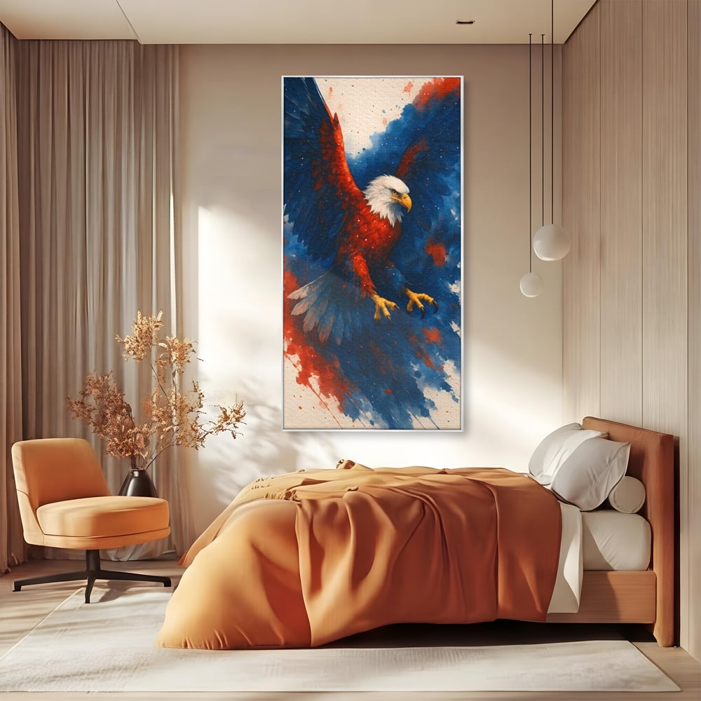 Leinwand Wandbilder Leinwand Premium, LuxCanva® M1103, Adler der Nation, Adler, Flug, Dynamik, Explosion, Aquarell, Freiheit, Symbol, Angriff, Flügel, Vogel, Mut, Büro, Wohnen, Kinderzimmer