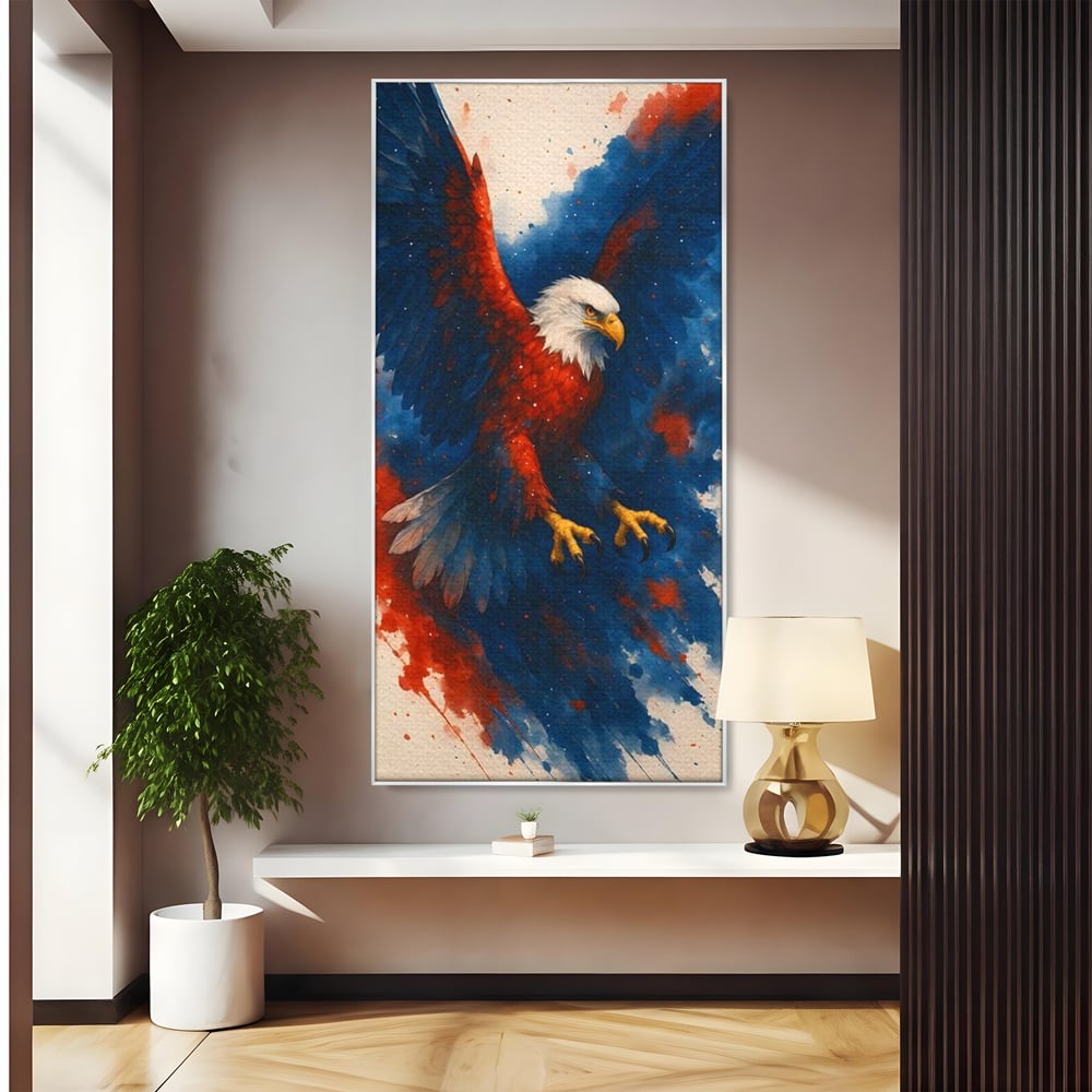 Leinwand Wandbilder Leinwand Premium, LuxCanva® M1103, Adler der Nation, Adler, Flug, Dynamik, Explosion, Aquarell, Freiheit, Symbol, Angriff, Flügel, Vogel, Mut, Büro, Wohnen, Kinderzimmer