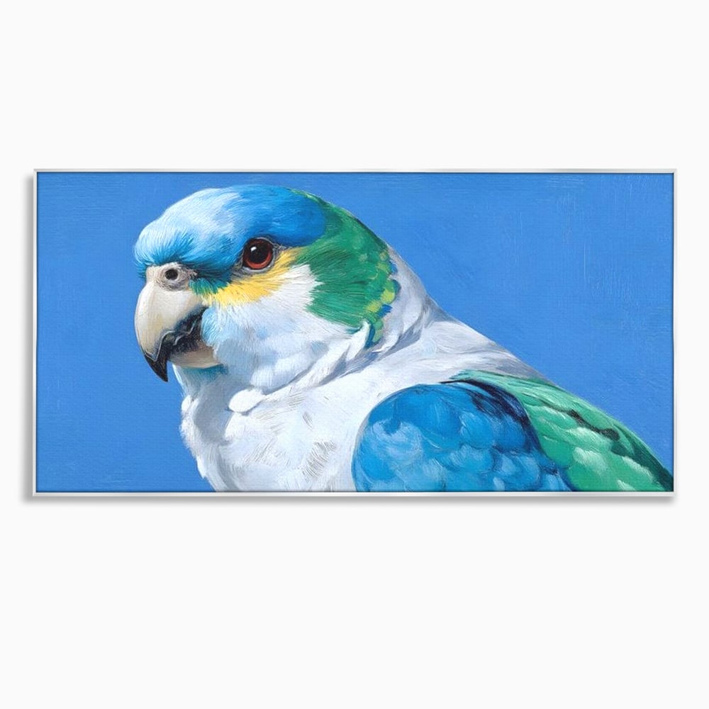 Tablou Canvas Premium, LuxCanva® M1104, Trilogia Culorilor, Papagal, Tropical, Exotic, Pasare, Azur, Smarald, Pastel, Senin, Relaxare, Portret, Penaj, Birou, Living, Camera Copil