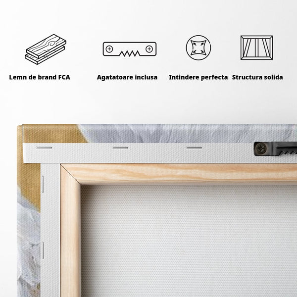 Leinwand Premium Canvas Wandkunst, LuxCanva® M1109, geschnitzter Flügel, Adler, Blick, Vogel, Malerei, Kraft, Textur, Kunst, Porträt, weiß, vertikal, königlich, Büro, Wohnen, Kinderzimmer