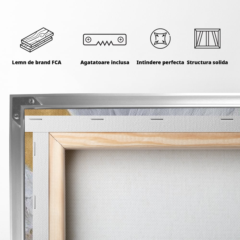 Leinwand Premium Canvas Wandkunst, LuxCanva® M1109, geschnitzter Flügel, Adler, Blick, Vogel, Malerei, Kraft, Textur, Kunst, Porträt, weiß, vertikal, königlich, Büro, Wohnen, Kinderzimmer