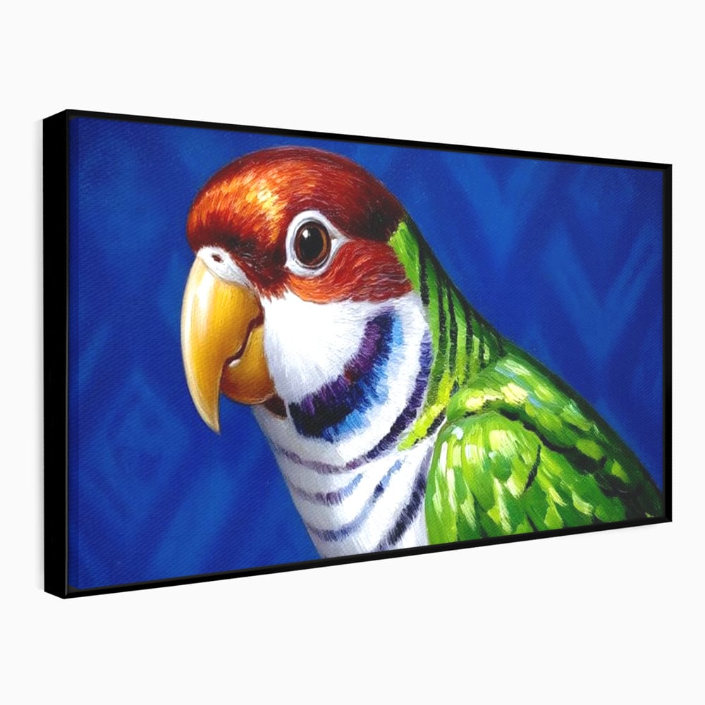 Tablou Canvas Premium, LuxCanva® M1110, Curcubeu Satinat, Papagal, Tropical, Exotic, Matase, Multicolor, Portret, Culori Vibrante, Pigment, Pictura, Birou, Living, Camera Copil