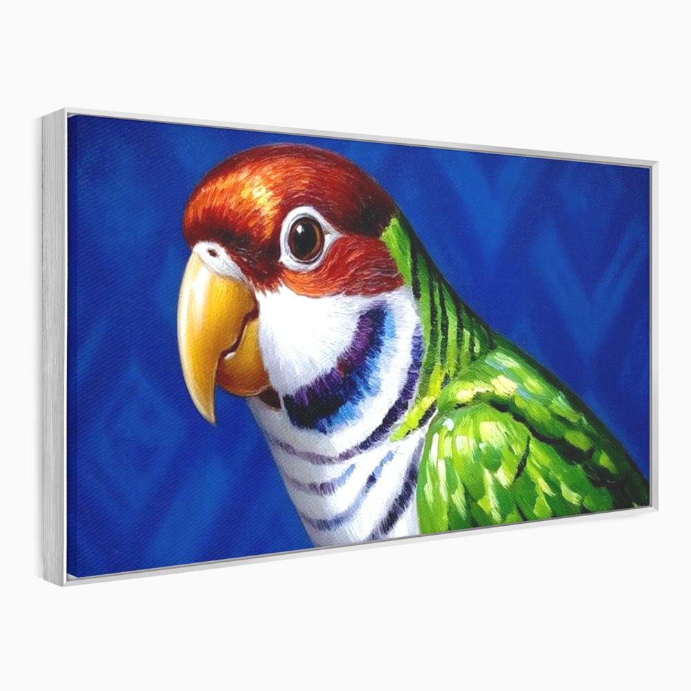 Tablou Canvas Premium, LuxCanva® M1110, Curcubeu Satinat, Papagal, Tropical, Exotic, Matase, Multicolor, Portret, Culori Vibrante, Pigment, Pictura, Birou, Living, Camera Copil