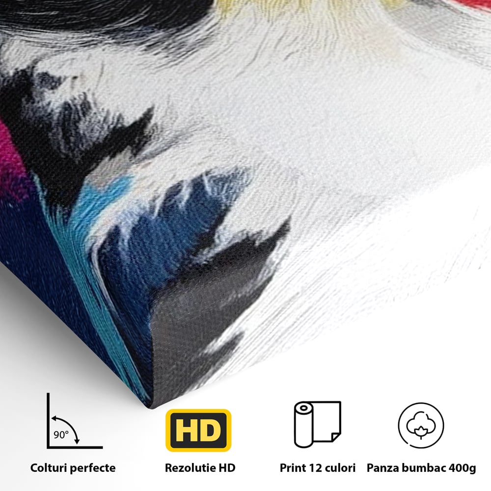 Tablou Canvas Premium, LuxCanva® M1113, Privire de Foc, Rosu, Ochi, Iris, Vivid, Profil, Magnetism, Intens, Pictura, Pasare, Privire, Portret, Birou, Living, Camera Copil