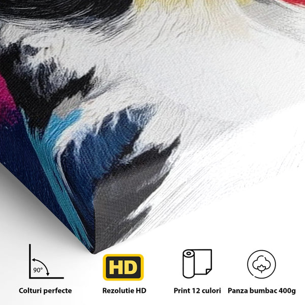 Tablou Canvas Premium, LuxCanva® M1113, Privire de Foc, Rosu, Ochi, Iris, Vivid, Profil, Magnetism, Intens, Pictura, Pasare, Privire, Portret, Birou, Living, Camera Copil