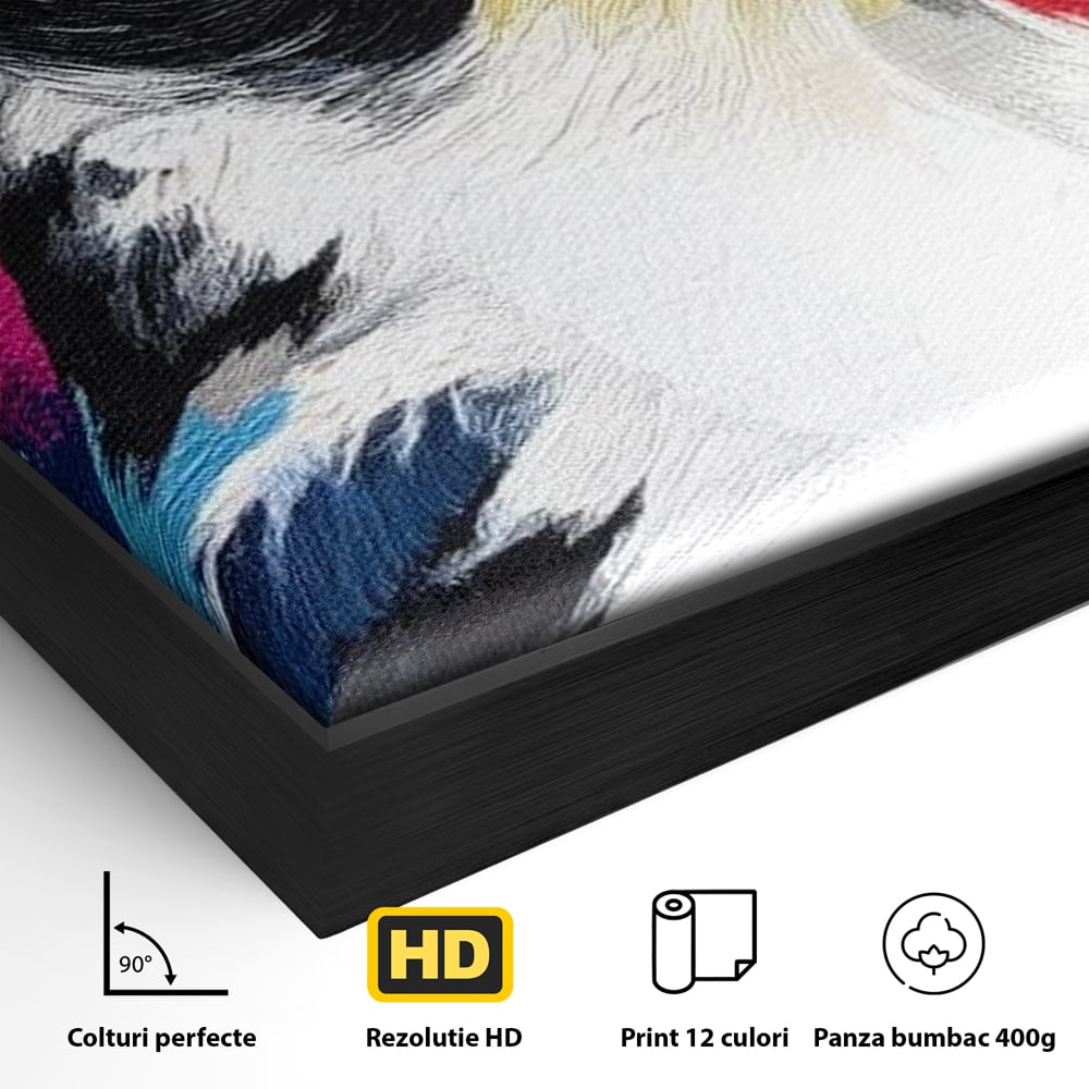 Tablou Canvas Premium, LuxCanva® M1113, Privire de Foc, Rosu, Ochi, Iris, Vivid, Profil, Magnetism, Intens, Pictura, Pasare, Privire, Portret, Birou, Living, Camera Copil