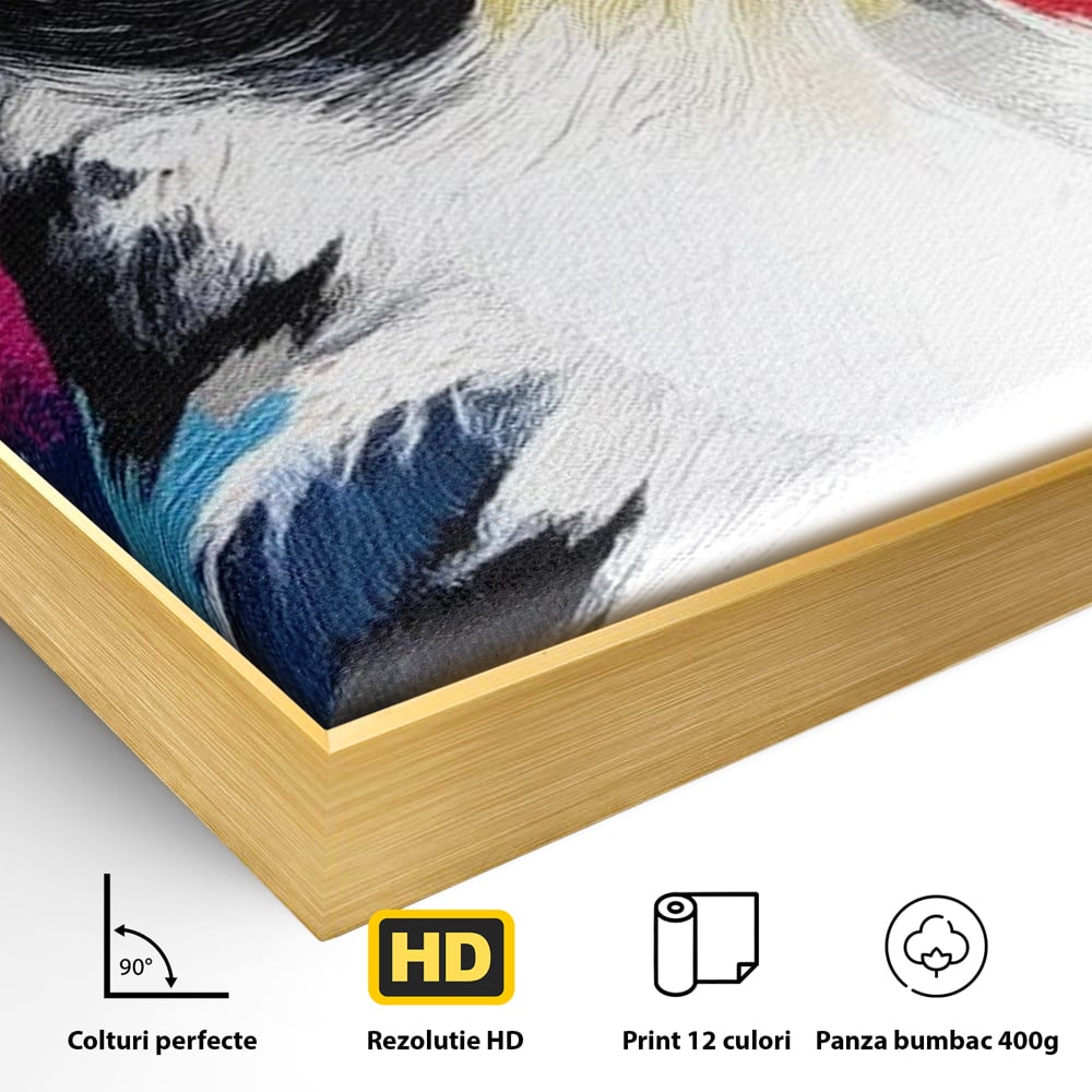 Tablou Canvas Premium, LuxCanva® M1113, Privire de Foc, Rosu, Ochi, Iris, Vivid, Profil, Magnetism, Intens, Pictura, Pasare, Privire, Portret, Birou, Living, Camera Copil