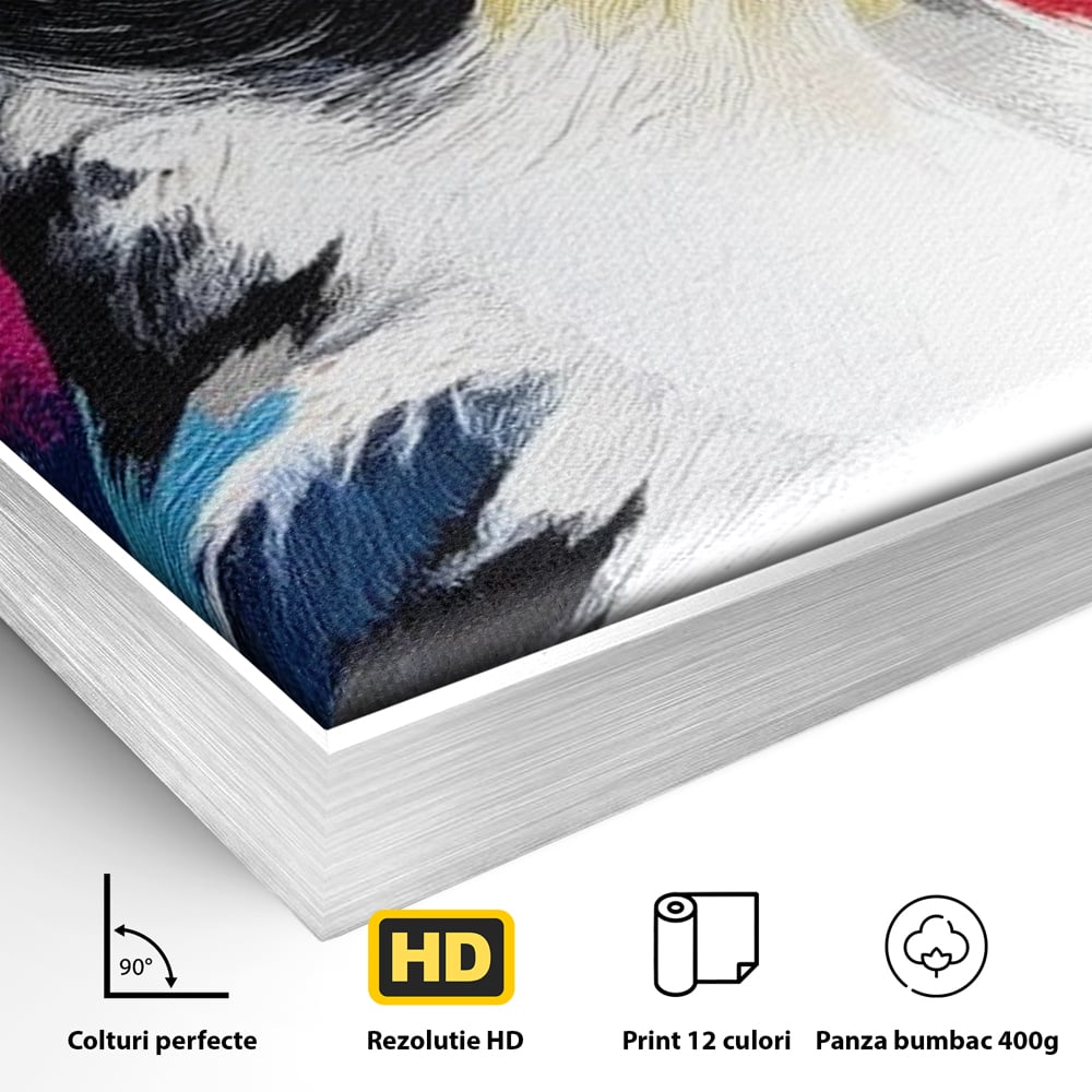 Tablou Canvas Premium, LuxCanva® M1113, Privire de Foc, Rosu, Ochi, Iris, Vivid, Profil, Magnetism, Intens, Pictura, Pasare, Privire, Portret, Birou, Living, Camera Copil
