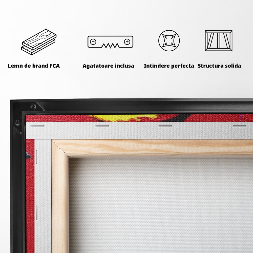 Tablou Canvas Premium, LuxCanva® M1113, Privire de Foc, Rosu, Ochi, Iris, Vivid, Profil, Magnetism, Intens, Pictura, Pasare, Privire, Portret, Birou, Living, Camera Copil
