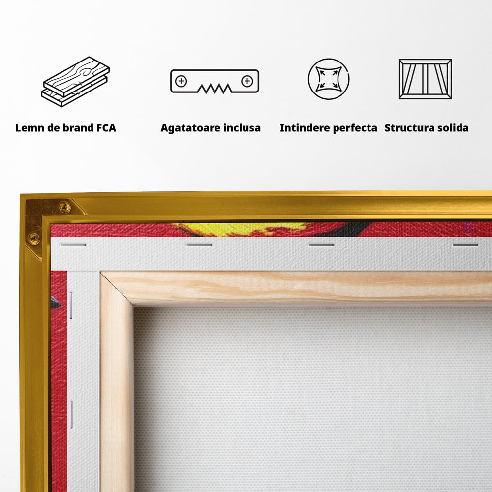 Tablou Canvas Premium, LuxCanva® M1113, Privire de Foc, Rosu, Ochi, Iris, Vivid, Profil, Magnetism, Intens, Pictura, Pasare, Privire, Portret, Birou, Living, Camera Copil