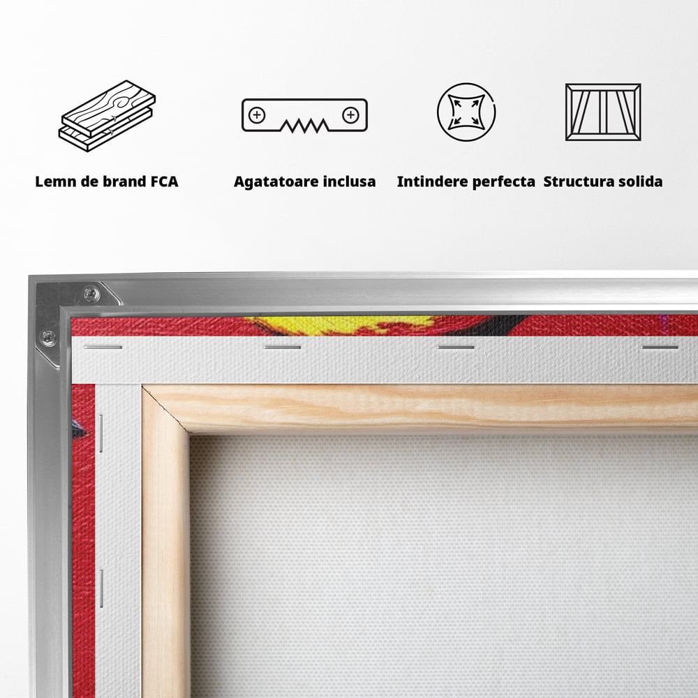 Tablou Canvas Premium, LuxCanva® M1113, Privire de Foc, Rosu, Ochi, Iris, Vivid, Profil, Magnetism, Intens, Pictura, Pasare, Privire, Portret, Birou, Living, Camera Copil