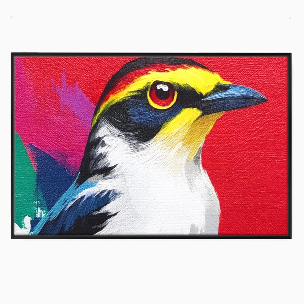 Tablou Canvas Premium, LuxCanva® M1113, Privire de Foc, Rosu, Ochi, Iris, Vivid, Profil, Magnetism, Intens, Pictura, Pasare, Privire, Portret, Birou, Living, Camera Copil
