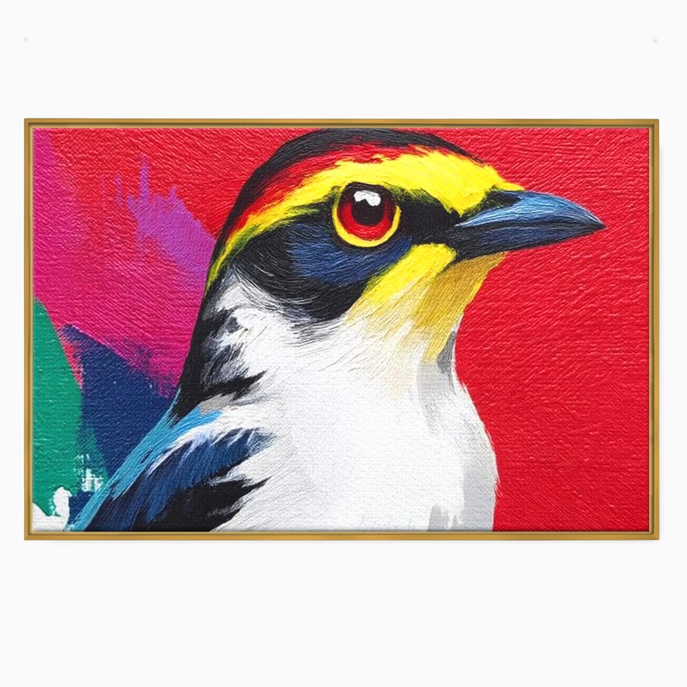 Tablou Canvas Premium, LuxCanva® M1113, Privire de Foc, Rosu, Ochi, Iris, Vivid, Profil, Magnetism, Intens, Pictura, Pasare, Privire, Portret, Birou, Living, Camera Copil