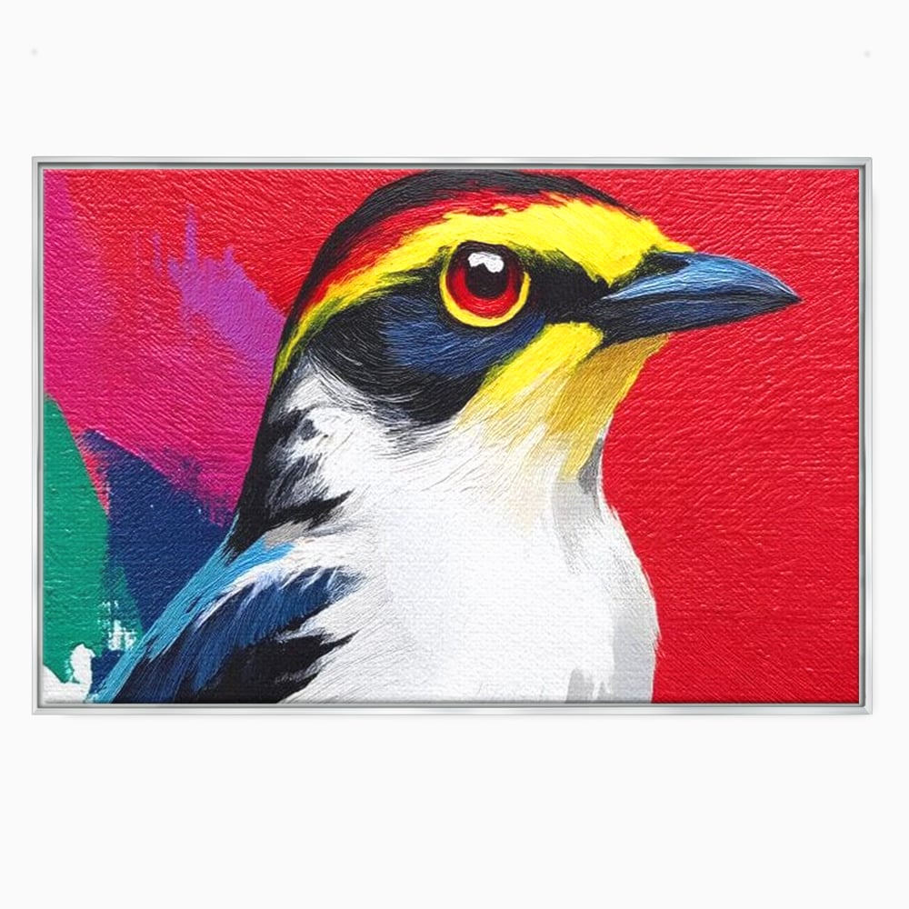 Tablou Canvas Premium, LuxCanva® M1113, Privire de Foc, Rosu, Ochi, Iris, Vivid, Profil, Magnetism, Intens, Pictura, Pasare, Privire, Portret, Birou, Living, Camera Copil