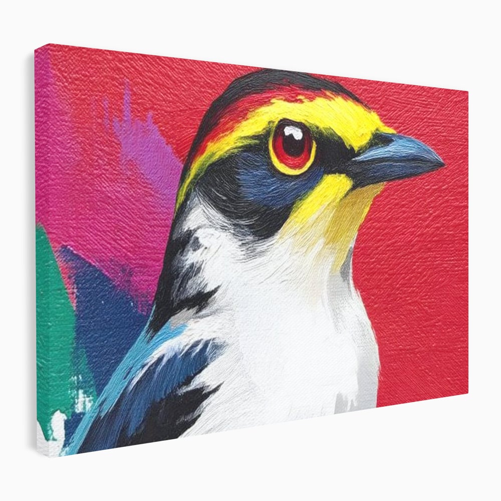 Tablou Canvas Premium, LuxCanva® M1113, Privire de Foc, Rosu, Ochi, Iris, Vivid, Profil, Magnetism, Intens, Pictura, Pasare, Privire, Portret, Birou, Living, Camera Copil