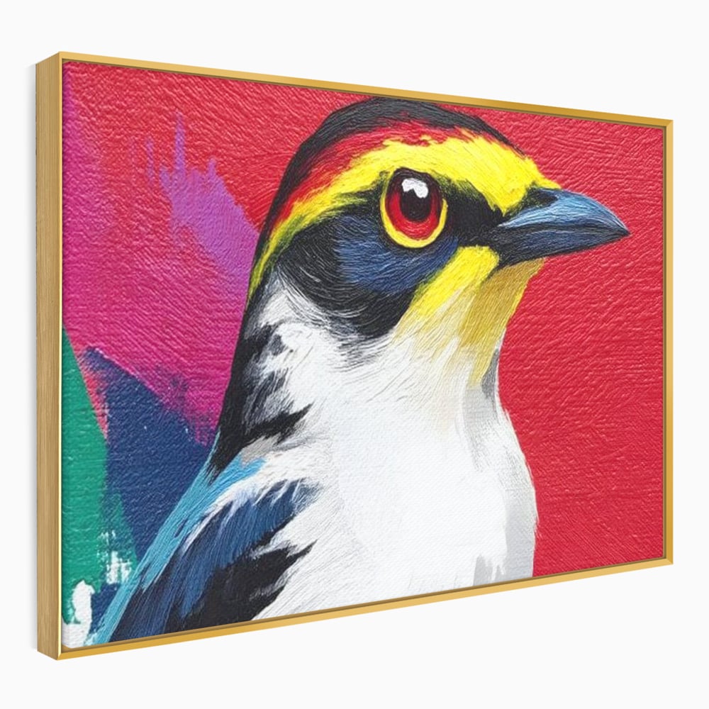 Tablou Canvas Premium, LuxCanva® M1113, Privire de Foc, Rosu, Ochi, Iris, Vivid, Profil, Magnetism, Intens, Pictura, Pasare, Privire, Portret, Birou, Living, Camera Copil