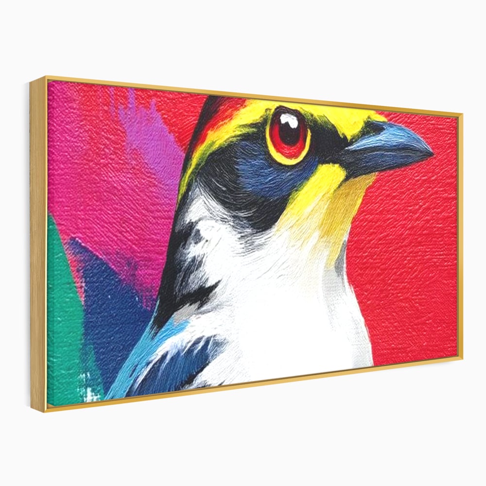 Tablou Canvas Premium, LuxCanva® M1113, Privire de Foc, Rosu, Ochi, Iris, Vivid, Profil, Magnetism, Intens, Pictura, Pasare, Privire, Portret, Birou, Living, Camera Copil