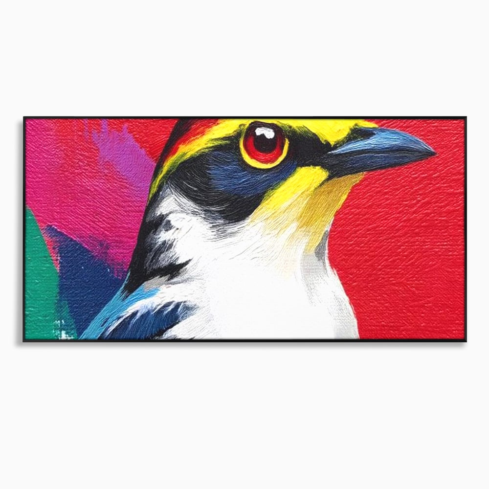 Tablou Canvas Premium, LuxCanva® M1113, Privire de Foc, Rosu, Ochi, Iris, Vivid, Profil, Magnetism, Intens, Pictura, Pasare, Privire, Portret, Birou, Living, Camera Copil