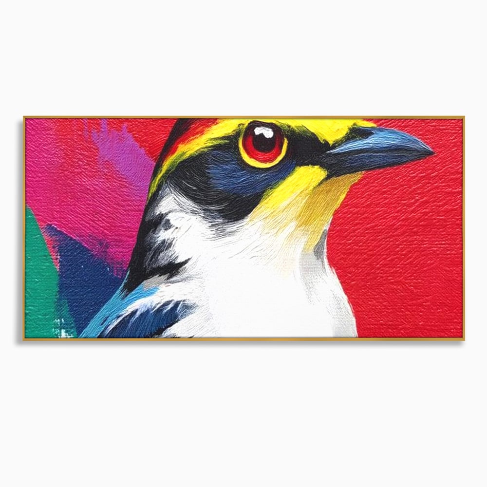 Tablou Canvas Premium, LuxCanva® M1113, Privire de Foc, Rosu, Ochi, Iris, Vivid, Profil, Magnetism, Intens, Pictura, Pasare, Privire, Portret, Birou, Living, Camera Copil