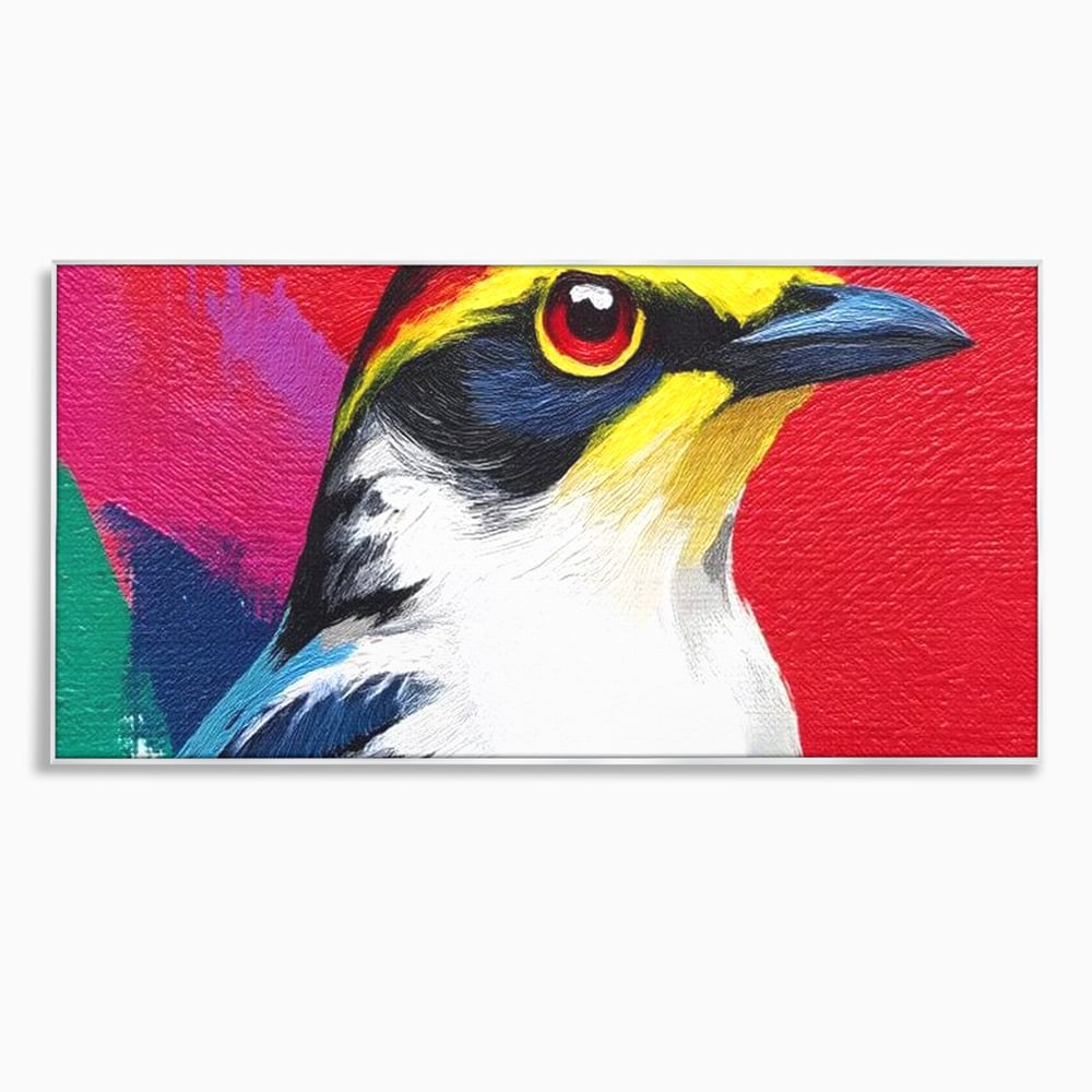 Tablou Canvas Premium, LuxCanva® M1113, Privire de Foc, Rosu, Ochi, Iris, Vivid, Profil, Magnetism, Intens, Pictura, Pasare, Privire, Portret, Birou, Living, Camera Copil