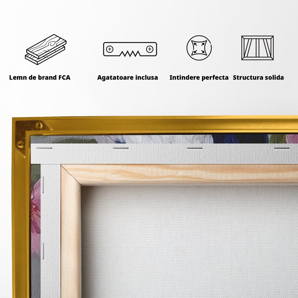 Leinwand Wandkunst Canvas Premium, LuxCanva® M1116, Floral Serenade, Pfau, Blumen, Pfau, Rosa, Frühling, Veredelung, Pastell, Seide, Natur, Edel, Vogel, Büro, Wohnen, Kinderzimmer