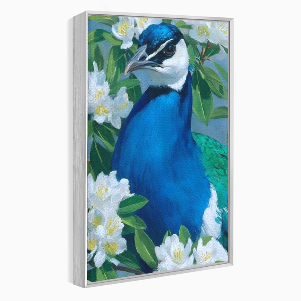 Tablou Canvas Premium, LuxCanva® M1117, Aurora Albastra, Estetic, Arta, Portret, Flori, Paun, Gratios, Privire, Pictura, Exotic, Elegant, Natura, Contrast, Birou, Living, Camera Copil