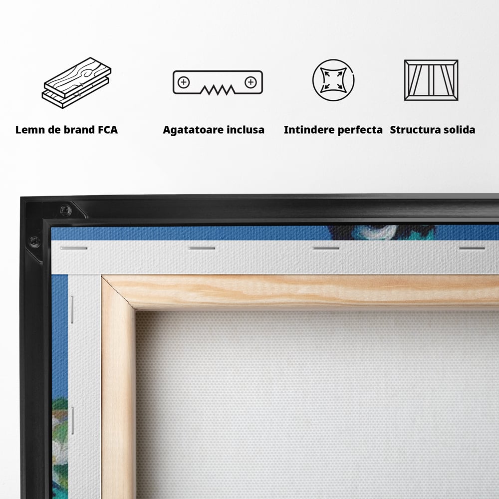 Leinwand Wandkunst Canvas Premium, LuxCanva® M1120, Frühlingszeuge, Frühling, Zweig, Laub, Natur, Vogel, Blütenblätter, Pastell, Pastell, Weiß, entspannend, gelassen, Büro, Wohnen, Kinderzimmer