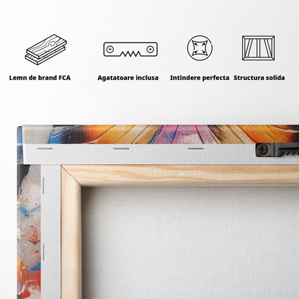 Tablou Canvas Premium, LuxCanva® M1123, Aripile unui Artist, Fluture, Insecta, Aripi, Multicolor, Pigment, Vopsea, Textura, Acuarela, Pictura, Haos, Arta, Birou, Living, Camera Copil