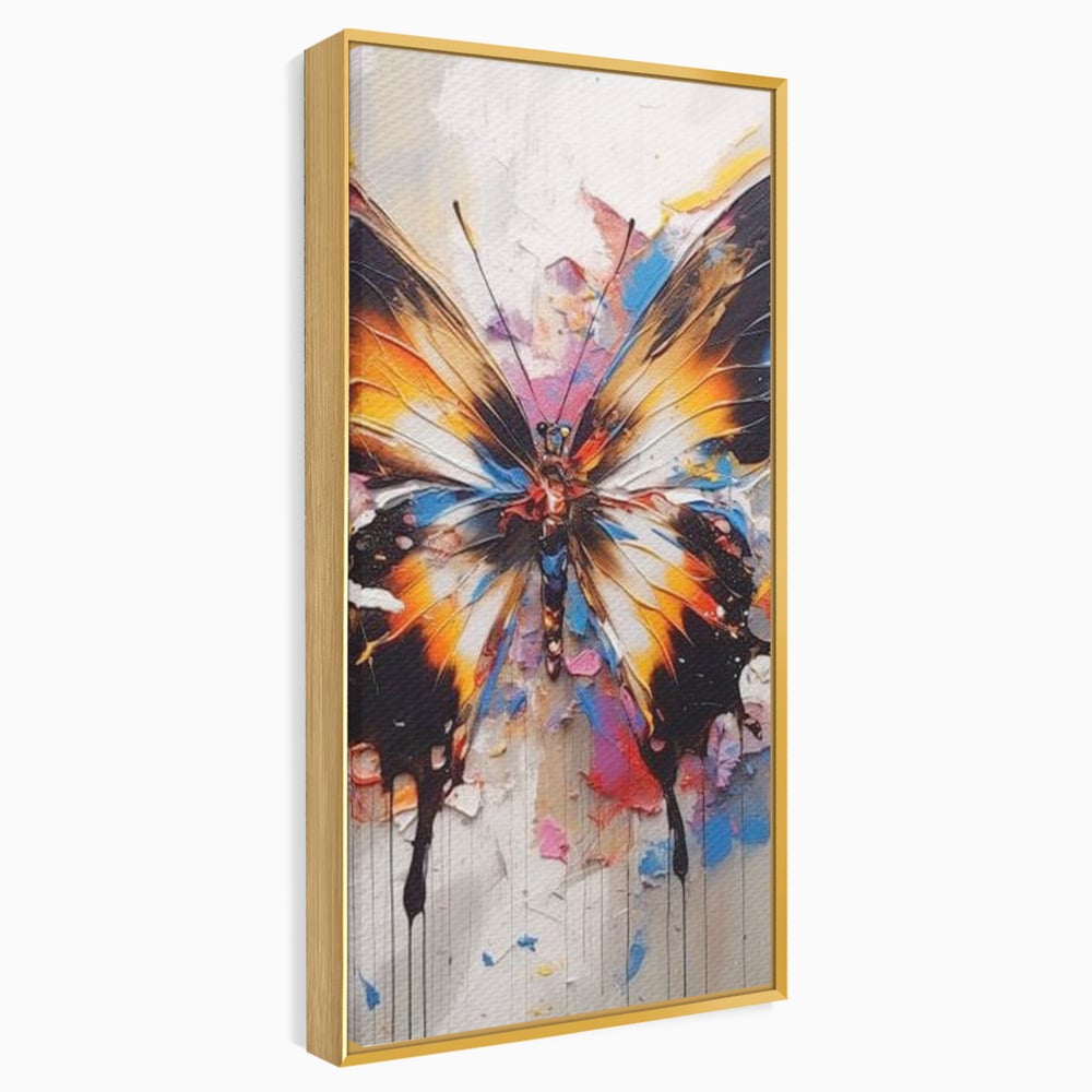 Tablou Canvas Premium, LuxCanva® M1123, Aripile unui Artist, Fluture, Insecta, Aripi, Multicolor, Pigment, Vopsea, Textura, Acuarela, Pictura, Haos, Arta, Birou, Living, Camera Copil