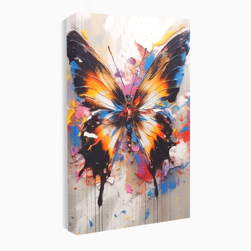 Tablou Canvas Premium, LuxCanva® M1123, Aripile unui Artist, Fluture, Insecta, Aripi, Multicolor, Pigment, Vopsea, Textura, Acuarela, Pictura, Haos, Arta, Birou, Living, Camera Copil