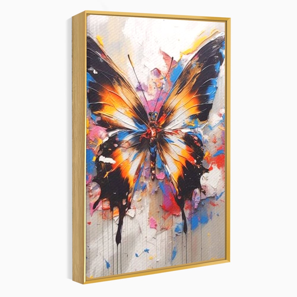 Tablou Canvas Premium, LuxCanva® M1123, Aripile unui Artist, Fluture, Insecta, Aripi, Multicolor, Pigment, Vopsea, Textura, Acuarela, Pictura, Haos, Arta, Birou, Living, Camera Copil