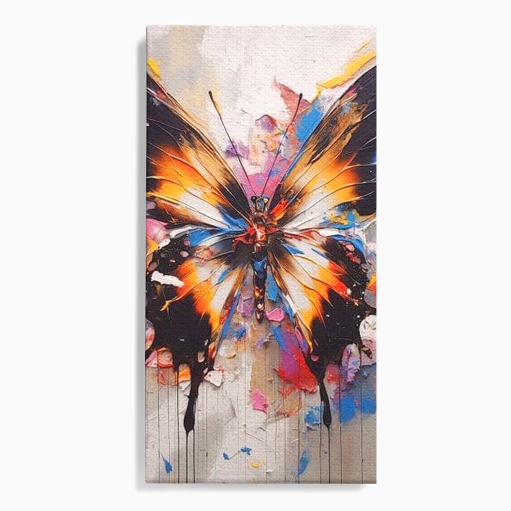 Tablou Canvas Premium, LuxCanva® M1123, Aripile unui Artist, Fluture, Insecta, Aripi, Multicolor, Pigment, Vopsea, Textura, Acuarela, Pictura, Haos, Arta, Birou, Living, Camera Copil