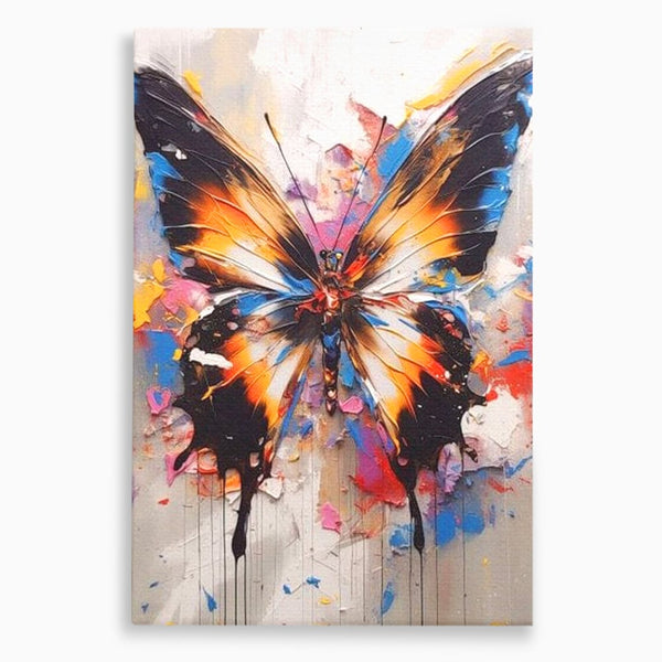 Tablou Canvas Premium, LuxCanva® M1123, Aripile unui Artist, Fluture, Insecta, Aripi, Multicolor, Pigment, Vopsea, Textura, Acuarela, Pictura, Haos, Arta, Birou, Living, Camera Copil