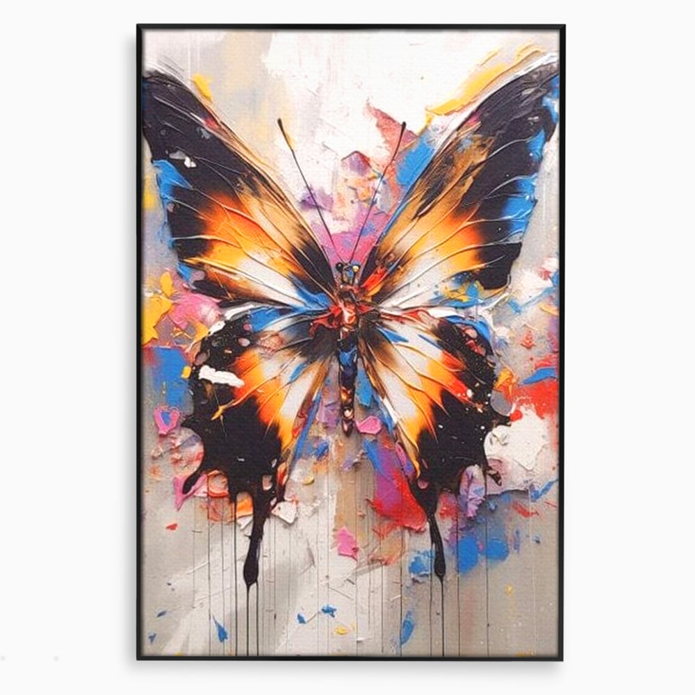 Tablou Canvas Premium, LuxCanva® M1123, Aripile unui Artist, Fluture, Insecta, Aripi, Multicolor, Pigment, Vopsea, Textura, Acuarela, Pictura, Haos, Arta, Birou, Living, Camera Copil