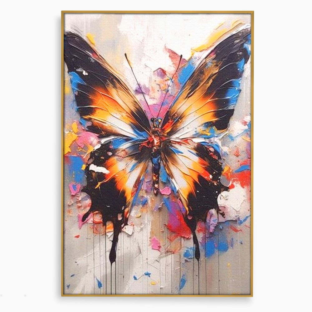 Tablou Canvas Premium, LuxCanva® M1123, Aripile unui Artist, Fluture, Insecta, Aripi, Multicolor, Pigment, Vopsea, Textura, Acuarela, Pictura, Haos, Arta, Birou, Living, Camera Copil