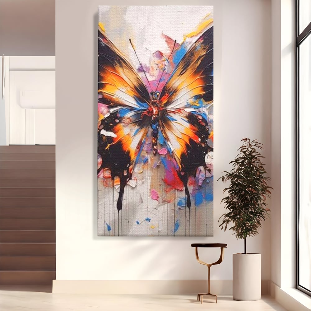 Tablou Canvas Premium, LuxCanva® M1123, Aripile unui Artist, Fluture, Insecta, Aripi, Multicolor, Pigment, Vopsea, Textura, Acuarela, Pictura, Haos, Arta, Birou, Living, Camera Copil