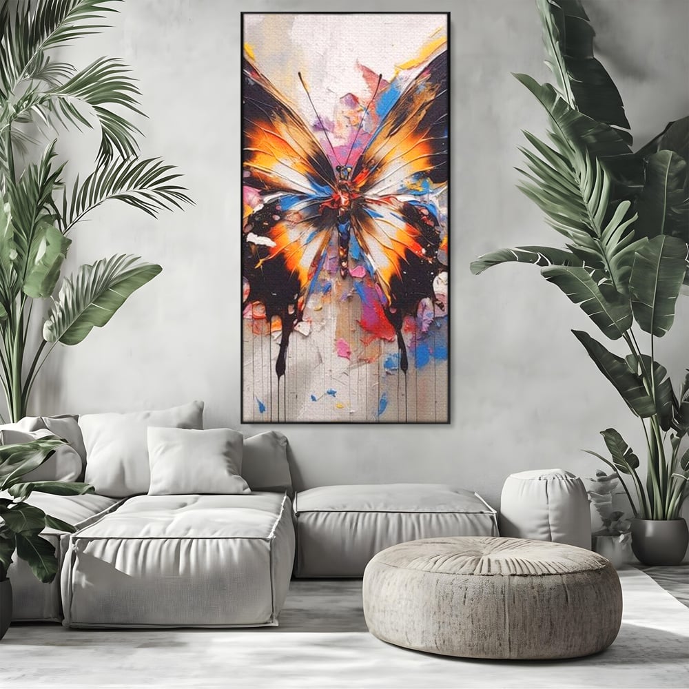 Tablou Canvas Premium, LuxCanva® M1123, Aripile unui Artist, Fluture, Insecta, Aripi, Multicolor, Pigment, Vopsea, Textura, Acuarela, Pictura, Haos, Arta, Birou, Living, Camera Copil
