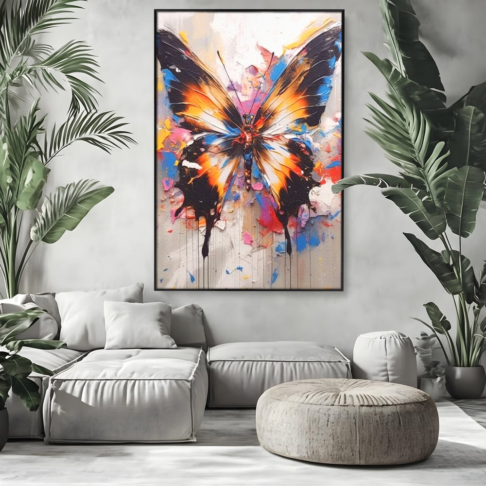 Tablou Canvas Premium, LuxCanva® M1123, Aripile unui Artist, Fluture, Insecta, Aripi, Multicolor, Pigment, Vopsea, Textura, Acuarela, Pictura, Haos, Arta, Birou, Living, Camera Copil