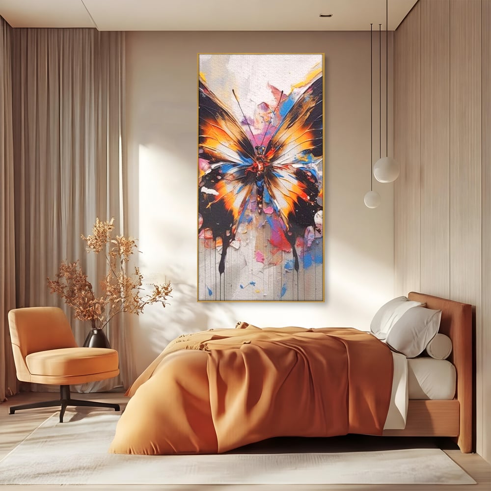 Tablou Canvas Premium, LuxCanva® M1123, Aripile unui Artist, Fluture, Insecta, Aripi, Multicolor, Pigment, Vopsea, Textura, Acuarela, Pictura, Haos, Arta, Birou, Living, Camera Copil