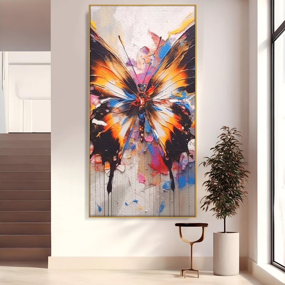 Tablou Canvas Premium, LuxCanva® M1123, Aripile unui Artist, Fluture, Insecta, Aripi, Multicolor, Pigment, Vopsea, Textura, Acuarela, Pictura, Haos, Arta, Birou, Living, Camera Copil
