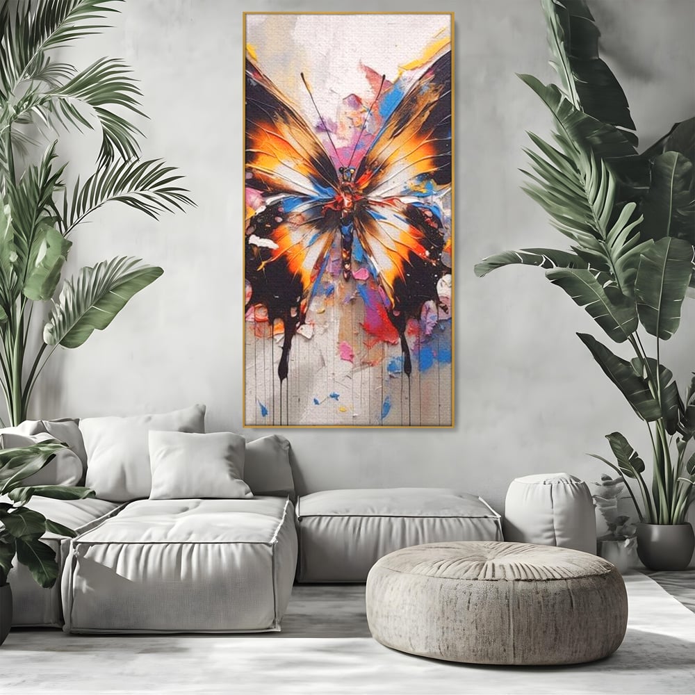 Tablou Canvas Premium, LuxCanva® M1123, Aripile unui Artist, Fluture, Insecta, Aripi, Multicolor, Pigment, Vopsea, Textura, Acuarela, Pictura, Haos, Arta, Birou, Living, Camera Copil
