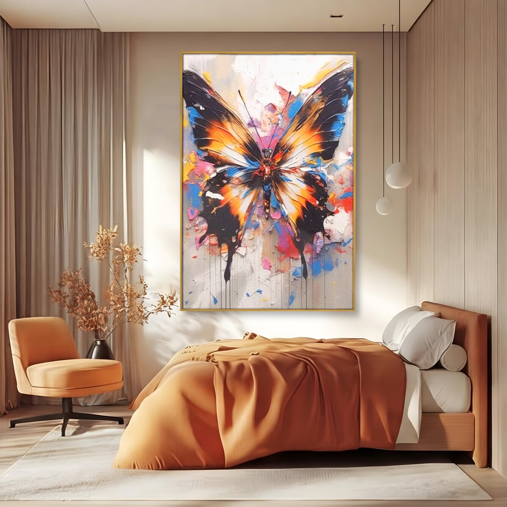 Tablou Canvas Premium, LuxCanva® M1123, Aripile unui Artist, Fluture, Insecta, Aripi, Multicolor, Pigment, Vopsea, Textura, Acuarela, Pictura, Haos, Arta, Birou, Living, Camera Copil