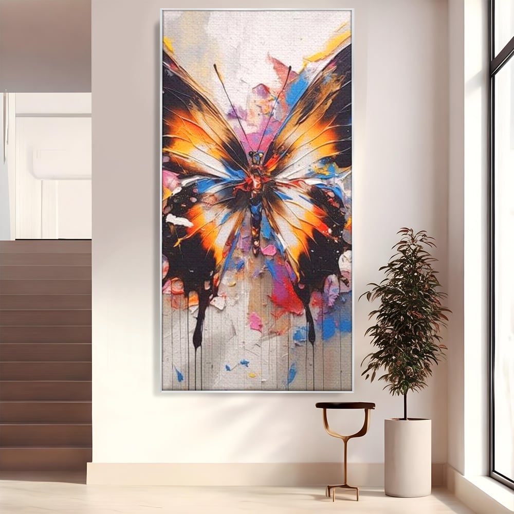 Tablou Canvas Premium, LuxCanva® M1123, Aripile unui Artist, Fluture, Insecta, Aripi, Multicolor, Pigment, Vopsea, Textura, Acuarela, Pictura, Haos, Arta, Birou, Living, Camera Copil