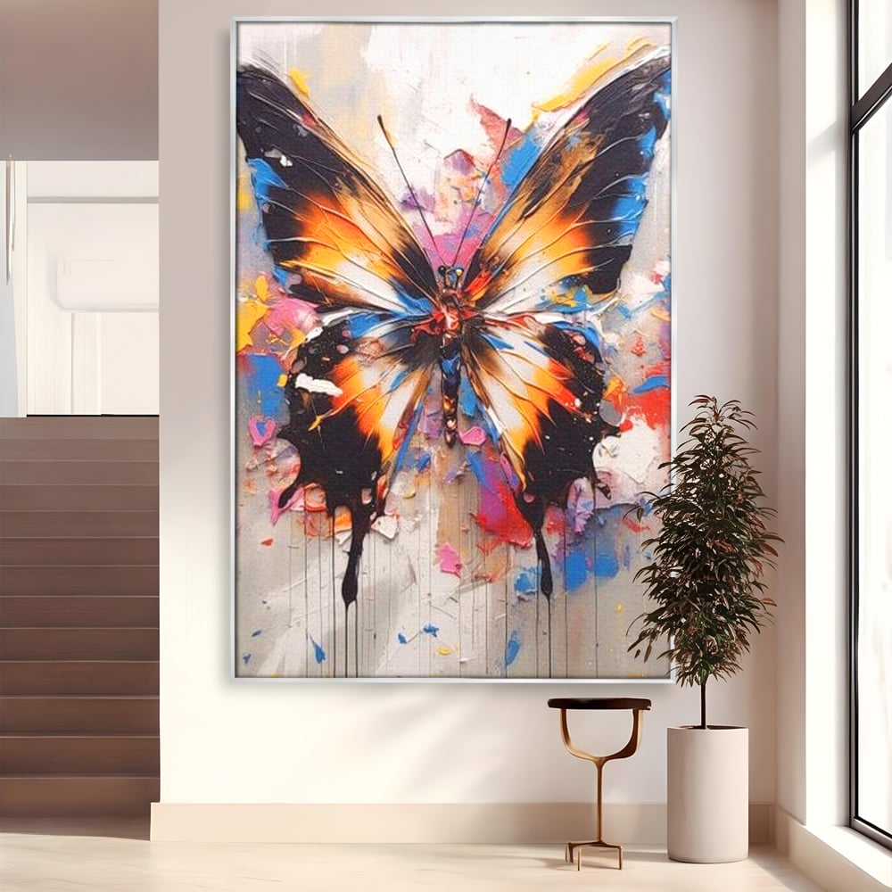 Tablou Canvas Premium, LuxCanva® M1123, Aripile unui Artist, Fluture, Insecta, Aripi, Multicolor, Pigment, Vopsea, Textura, Acuarela, Pictura, Haos, Arta, Birou, Living, Camera Copil