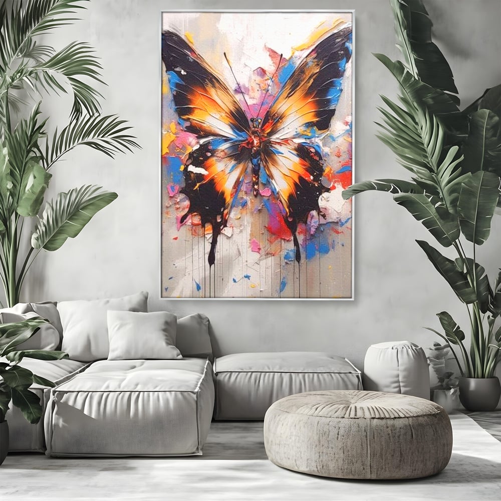 Tablou Canvas Premium, LuxCanva® M1123, Aripile unui Artist, Fluture, Insecta, Aripi, Multicolor, Pigment, Vopsea, Textura, Acuarela, Pictura, Haos, Arta, Birou, Living, Camera Copil