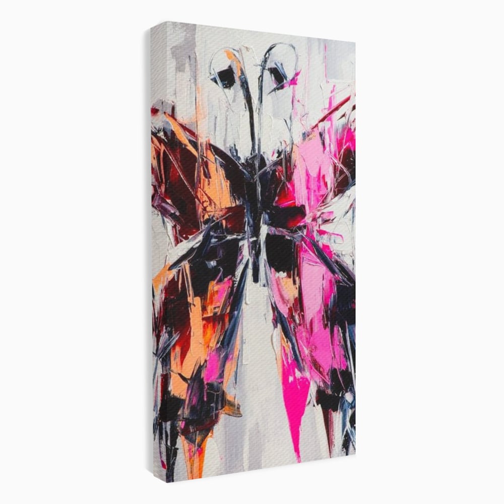 Tablou Canvas Premium, LuxCanva® M1124, Poveste in Graffiti, Pictura, Graffiti, Vopsea, Fluture, Insecta, Modern, Arta, Abstract, Metamorfoza, Textura, Birou, Living, Camera Copil