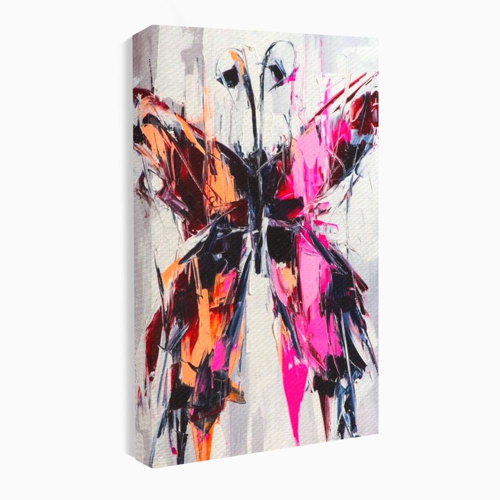 Tablou Canvas Premium, LuxCanva® M1124, Poveste in Graffiti, Pictura, Graffiti, Vopsea, Fluture, Insecta, Modern, Arta, Abstract, Metamorfoza, Textura, Birou, Living, Camera Copil